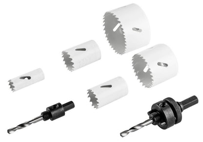 Bimetal-hulsave-sæt VERTO 19 til 68 mm til stål, rustfrit stål, træ, plast og kompositmaterialer, 7 stk.