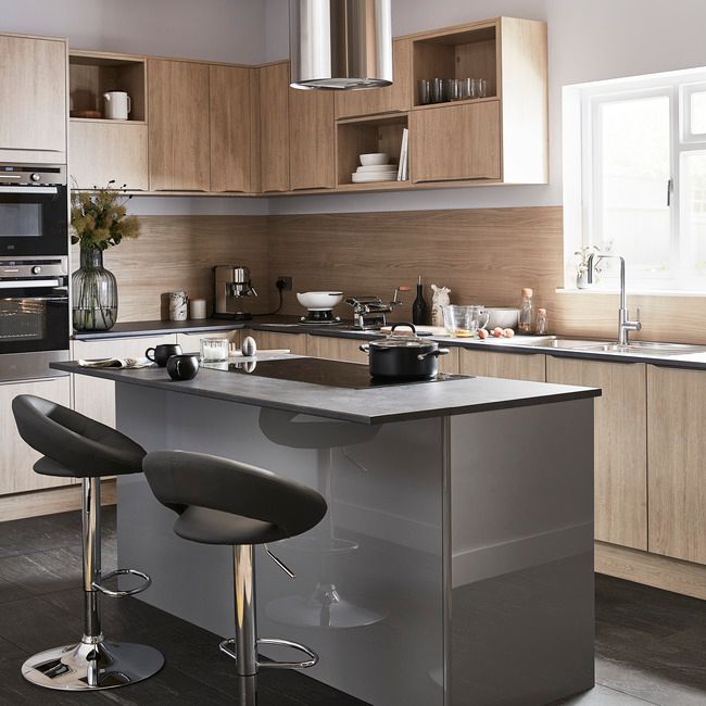 Udskiftningspaneler til GoodHome Chia skab 57 x 201 cm lys eg