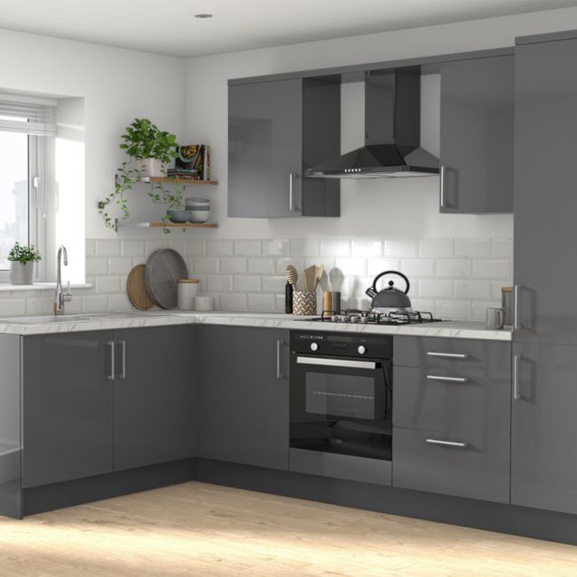 Udskiftelige paneler til GoodHome Stevia / Garcinia søjle 57 x 201 cm i antracit med blank finish