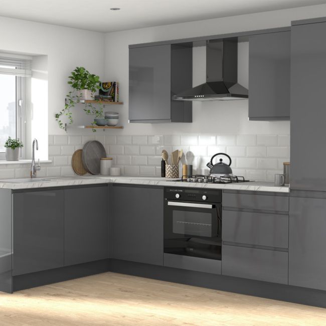 Udskiftelige paneler til GoodHome Stevia / Garcinia søjle 57 x 201 cm i antracit med blank finish