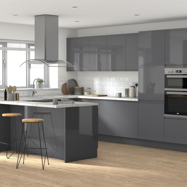 Udskiftelige paneler til GoodHome Stevia / Garcinia søjle 57 x 201 cm i antracit med blank finish