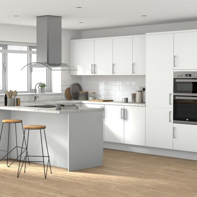 Udskiftningspaneler til højt skab GoodHome Balsamita 57 x 219 cm mat hvid