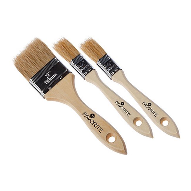 Favorite engelsk penselsæt i pose, 3 stk.
