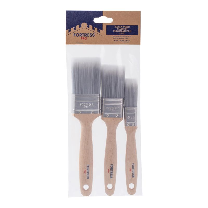 Sæt med 3 flade pensler Fortress Pro
