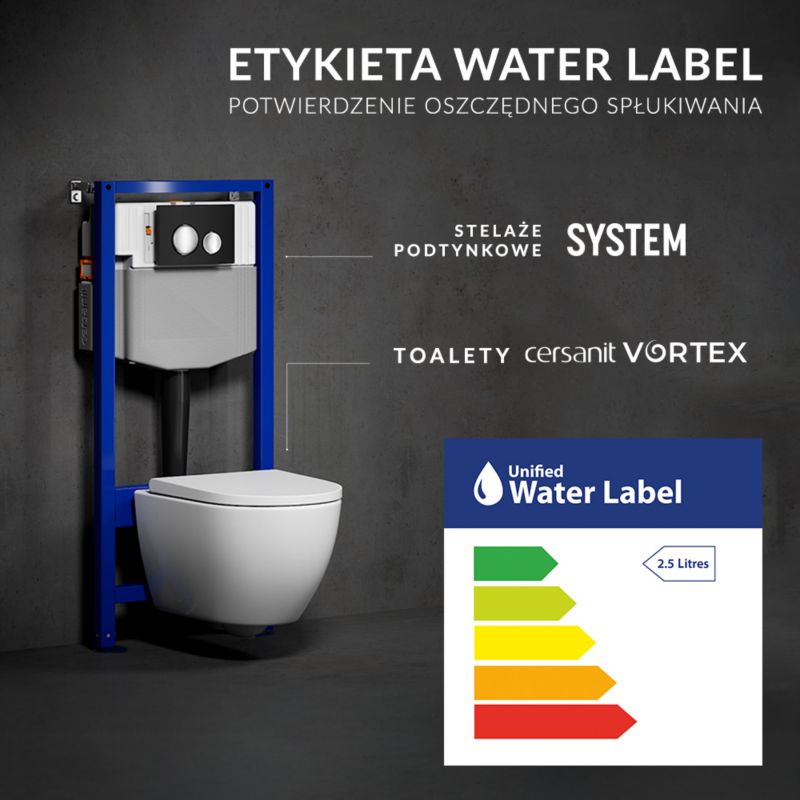 Toiletsæt Cosmo Vortex Skjult Monteret med Langsomt Lukkende Duroplast Sæde Krom Trykplade