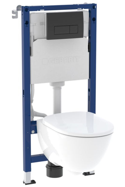 Toiletsæt Skjult Cisterne Light Oval Delta 50 Sort Mat | 4064746031724