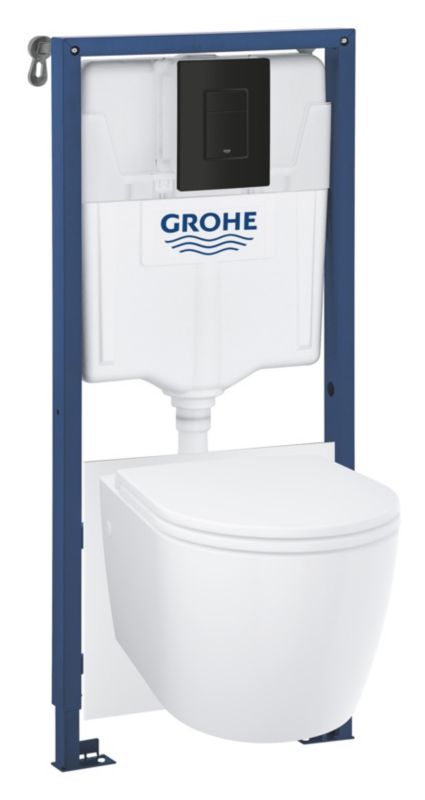 Toiletsæt Grohe Solido 5-i-1 Sort med Blødt Luk 50x113 cm