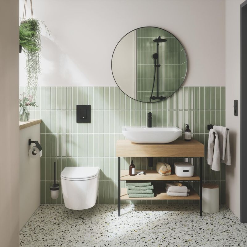 Toiletsæt Grohe Solido 5-i-1 Sort med Blødt Luk 50x113 cm