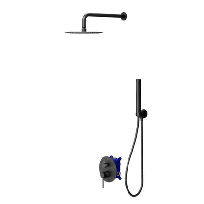 Indbygningsbrusesæt Owens Mat Sort 25 cm