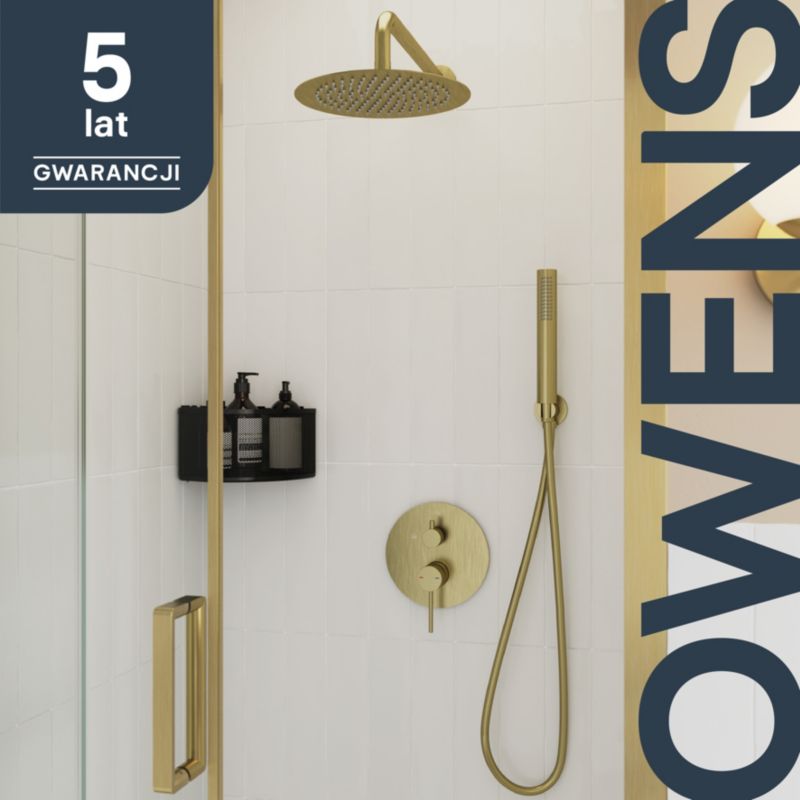 Indbygningsbrusesæt Owens Guld 18 cm | 5059340725802