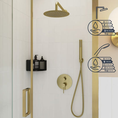 Indbygningsbrusesæt Owens Guld 18 cm | 5059340725802