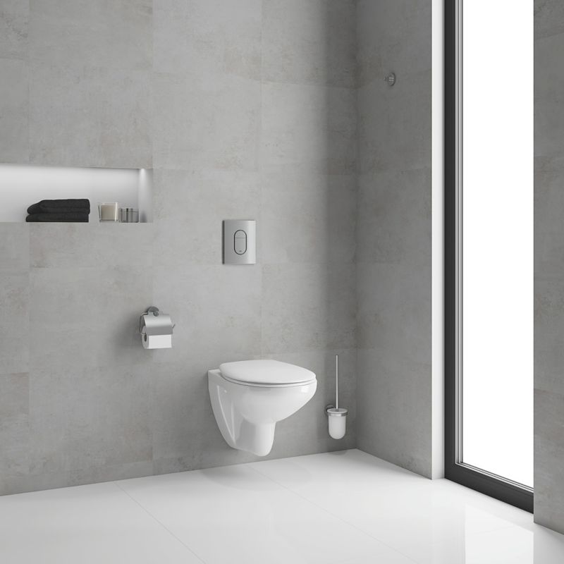 Grohe Bau indbygningssæt til toilet med kantløs skål og soft-close sæde i krom