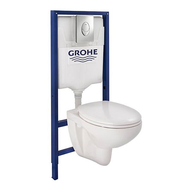 Toiletsæt Grohe Geo Rimless med Softclose Sæde Hvid