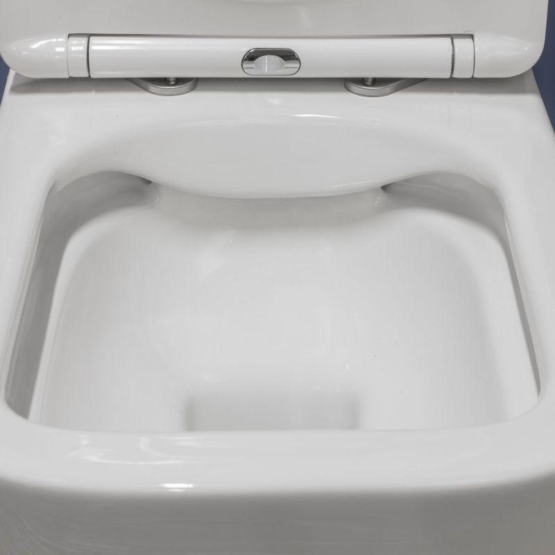 Toiletsæt til indbygning med skyllekantfri toilet Tinos og trykknap Pacific krom, 1 stk.