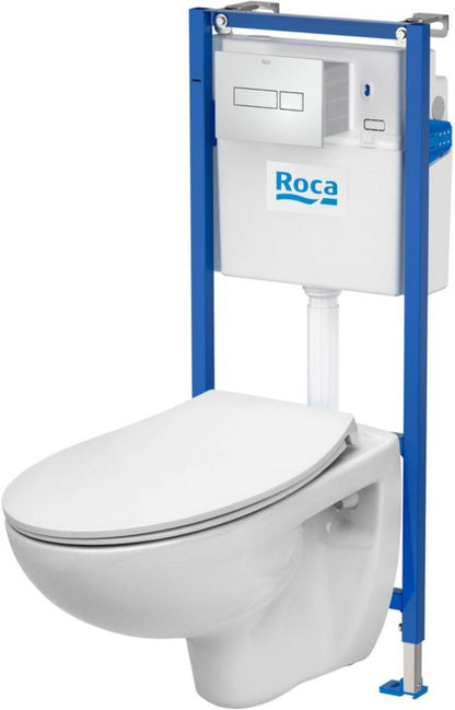 Indbygningscisternesæt med væghængt toilet uden skyllekant 37x54 cm Krom