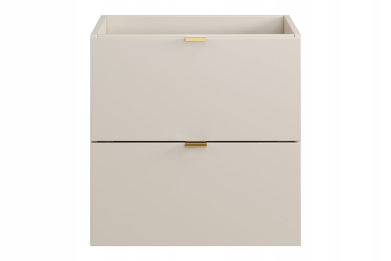 Hængeskab Under Håndvask 50 cm Beige Mat 2 Skuffer