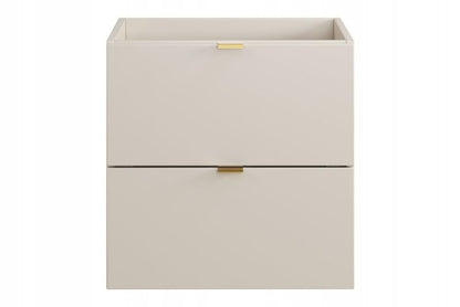 Hængeskab Under Håndvask 50 cm Beige Mat 2 Skuffer