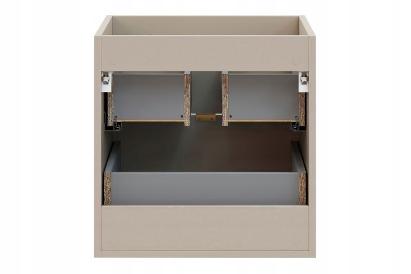Hængeskab Under Håndvask 50 cm Beige Mat 2 Skuffer