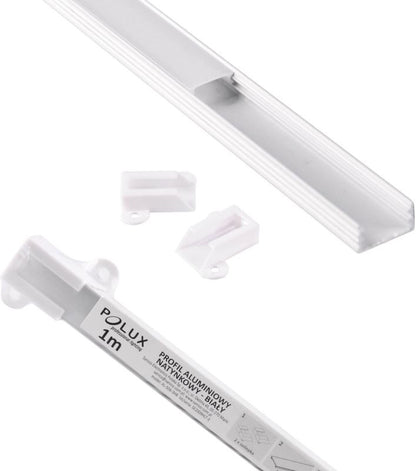 Polux overflademonteret profil til LED-strips 1 m hvidt sæt