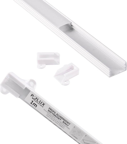 Polux overflademonteret profil til LED-strips 1 m hvidt sæt