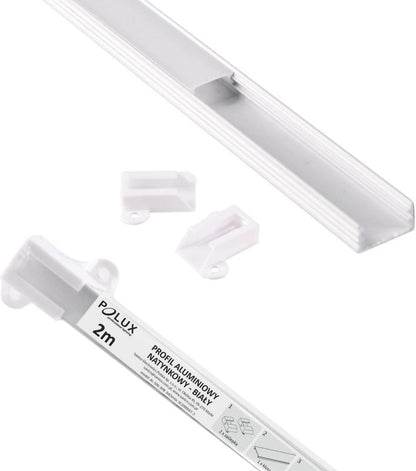Polux overflademonteret profil til LED-strips 2 m hvidt sæt