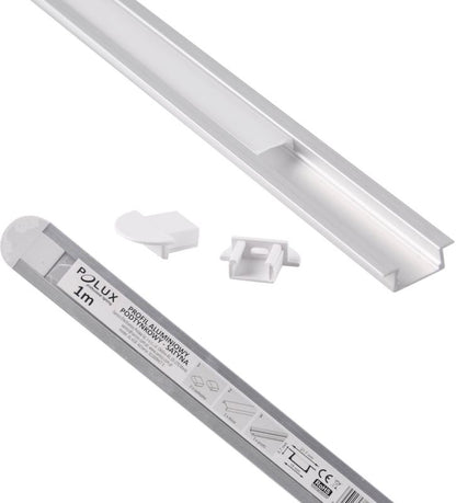Polux indbygningsprofil sæt til LED-strips 1 m satin