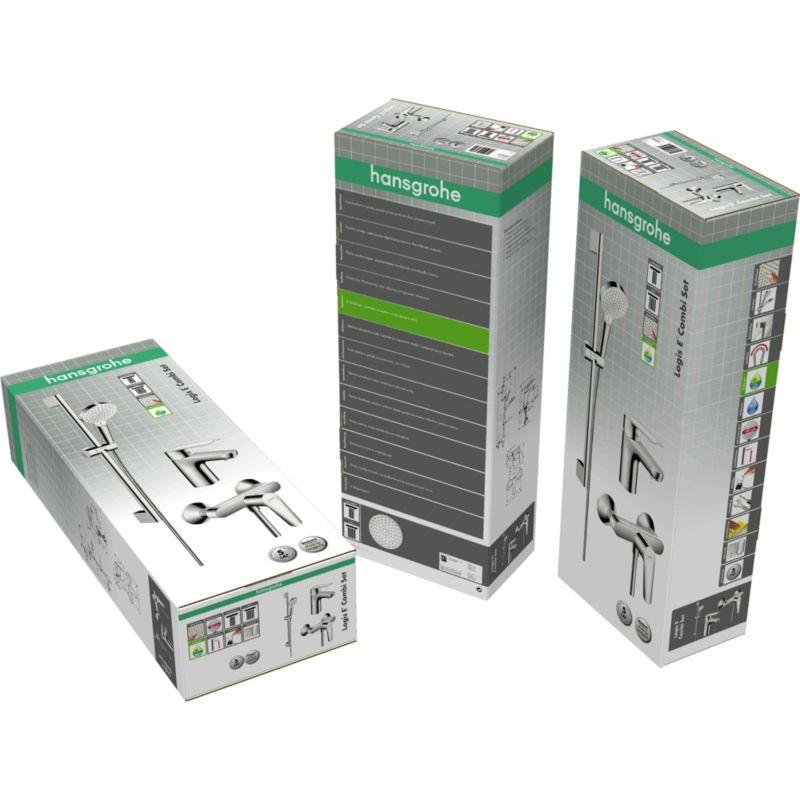 Brusesæt 3-i-1 Logis EcoSmart Krom 669 mm | 4059625800355