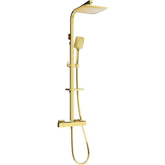 Mexen Cube gulvmonteret brusesæt 950-1270 mm i guld, 1 stk.
