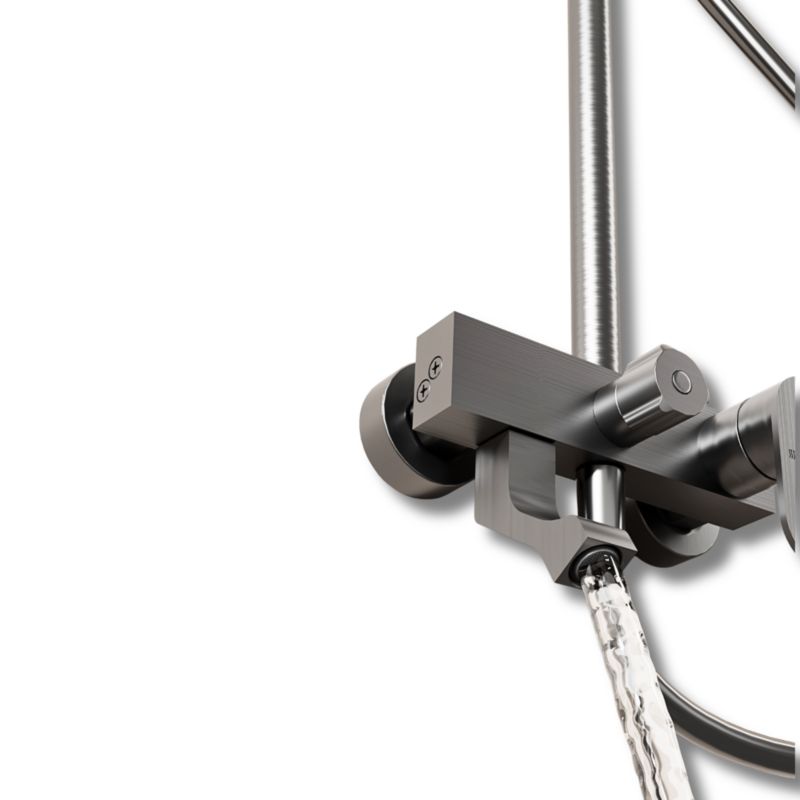 Brusesæt Vægmonteret Grafit 3 Funktioner Termostat 150 cm Slange