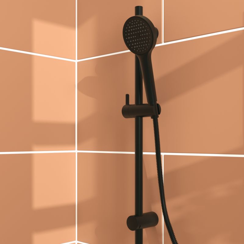 Brusesæt Maza Sort Mat Stål/ABS 150 cm Slange