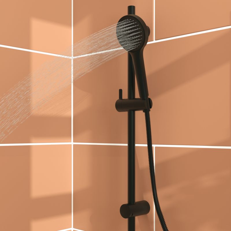 Brusesæt Maza Sort Mat Stål/ABS 150 cm Slange