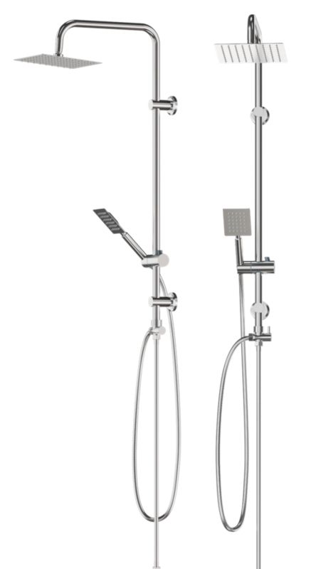 Brusesæt TOBA 95 cm Chrom med Regnbruser 20 cm