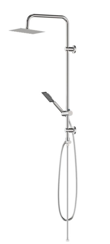 Brusesæt TOBA 95 cm Chrom med Regnbruser 20 cm