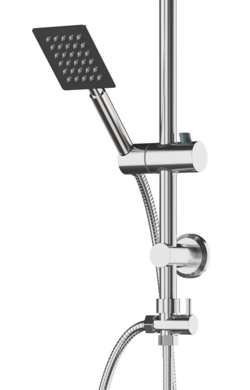 Brusesæt TOBA 95 cm Chrom med Regnbruser 20 cm