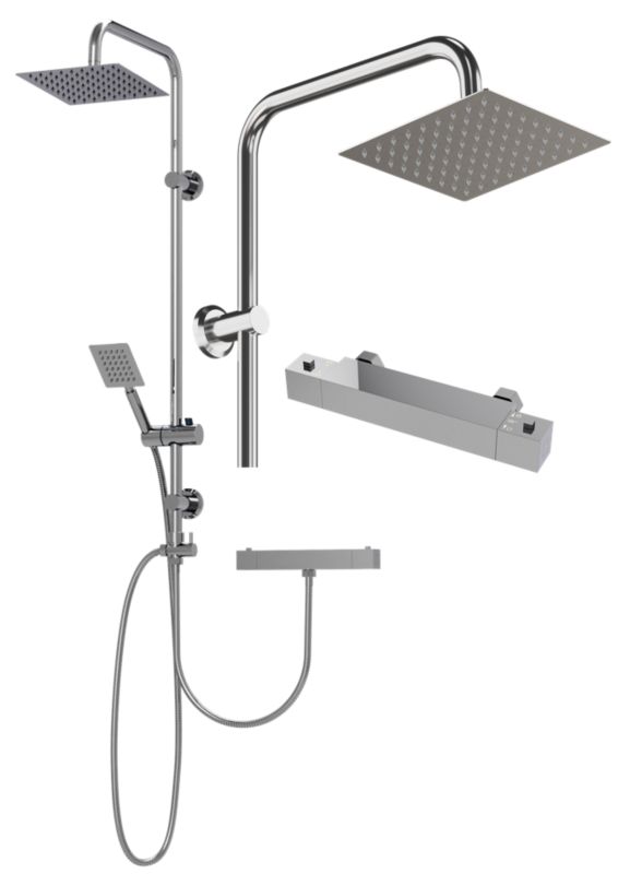 Brusesæt Granitan Tugela Termostatisk Hovedbruser 20 cm Krom