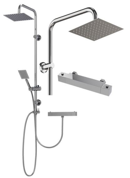 Brusesæt Granitan Tugela Termostatisk Hovedbruser 20 cm Krom