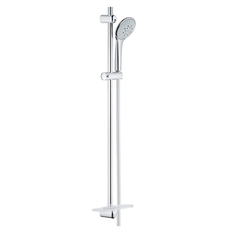 Brusesæt Champagne Forkromet 90 cm Stang 175 cm Slange med Hylde