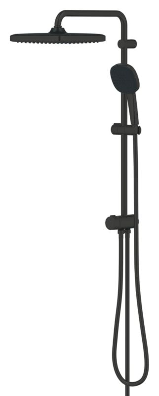 Brusesæt Mat Sort med Regnbruser og Håndbruser, 250 mm