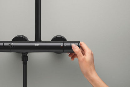 Brusesæt Mat Sort med Regnbruser og Håndbruser, 250 mm