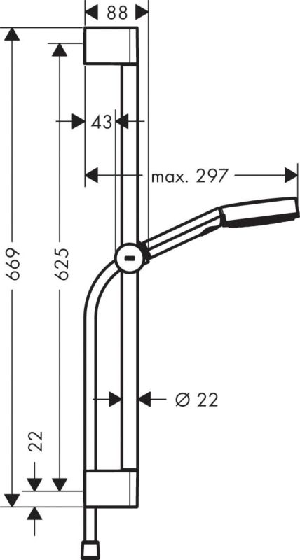 Hansgrohe Pulsify Select 3-funktions sort brusesæt