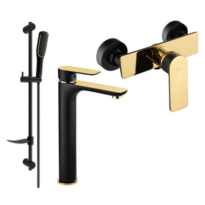 Mexen Alfa DF49 brusesæt sort/guld 1 sæt