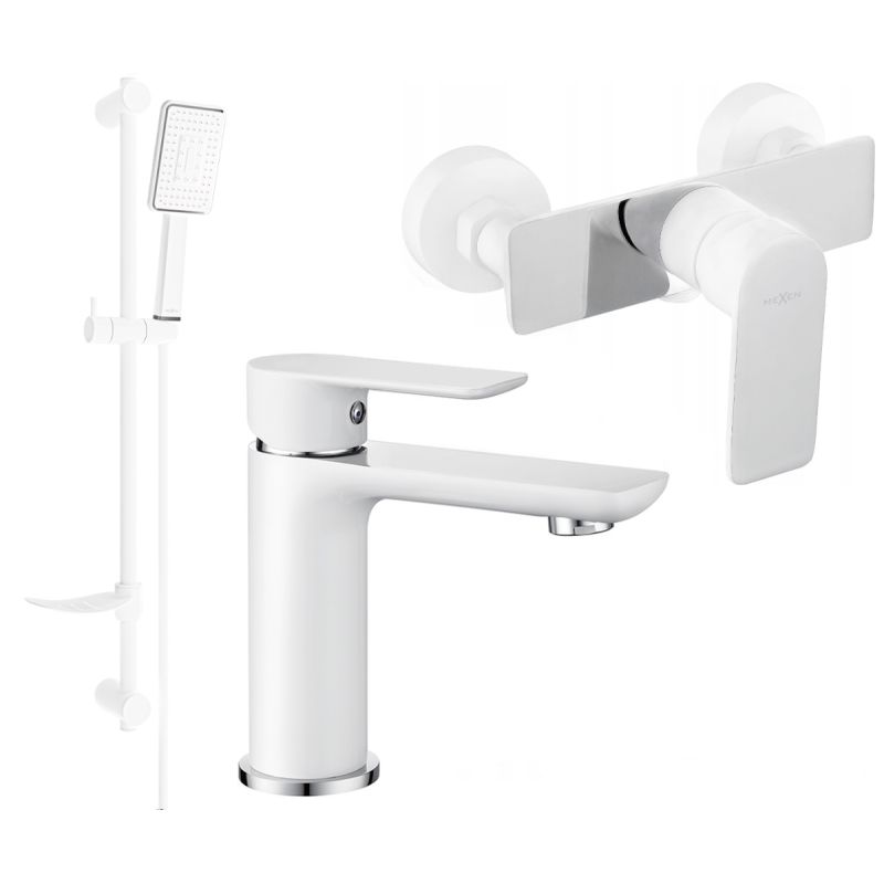 Mexen Alfa DF54 bruse­sæt hvid/krom 1 sæt