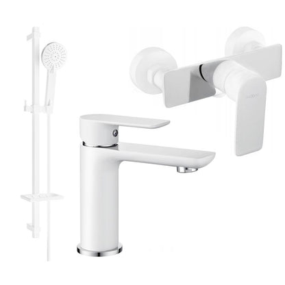 Mexen Alfa DQ40 brusesæt hvid/krom 1 sæt