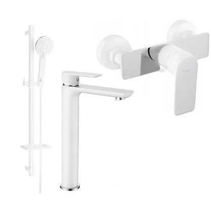 Mexen Alfa DQ40 brusesæt hvid/krom 1 sæt