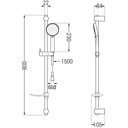 Mexen Kama DS75 sort brusesæt 1 sæt