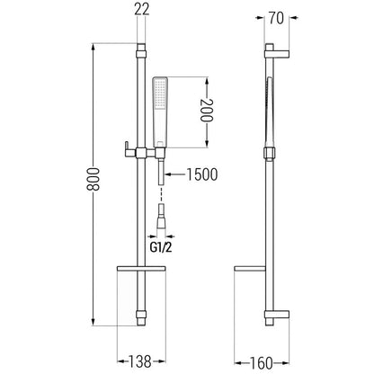 Mexen Pecos DQ72 sort brusesæt 1 sæt
