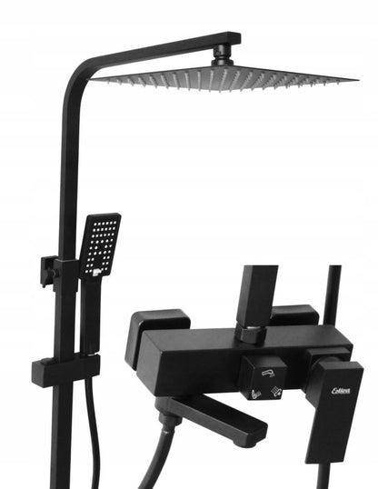 Brusesæt Sort Mat 128 cm Stål 25x25 cm Regulerbart Arm