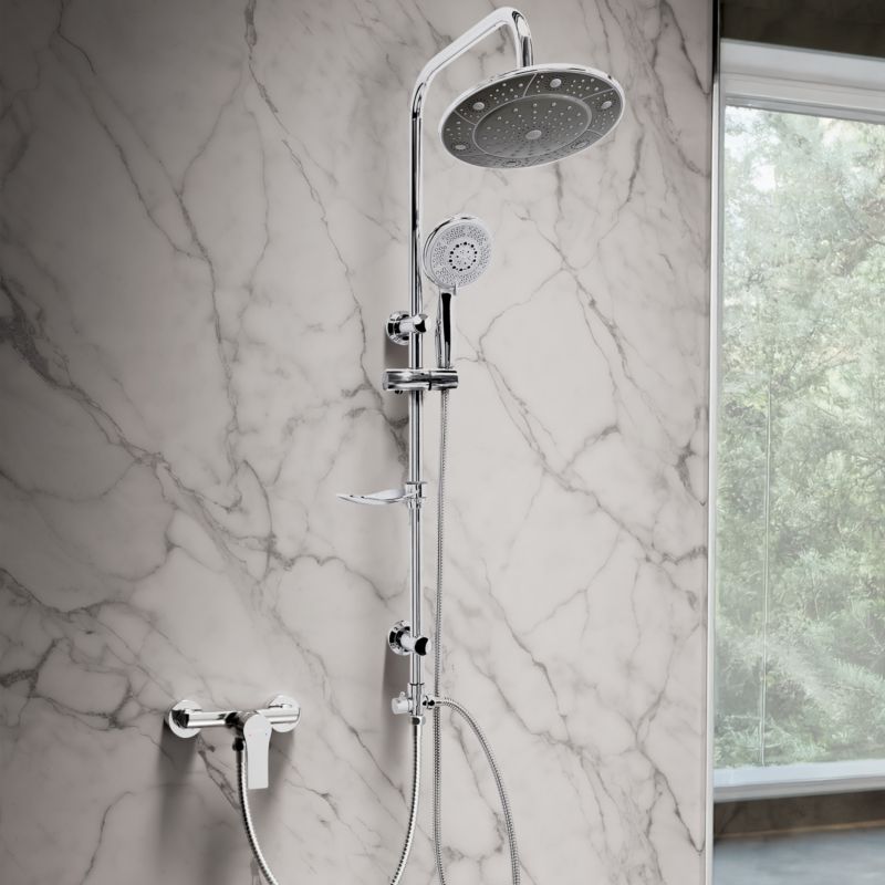 Vægmonteret Brusesæt Socho 103 cm Krom 1 stk.