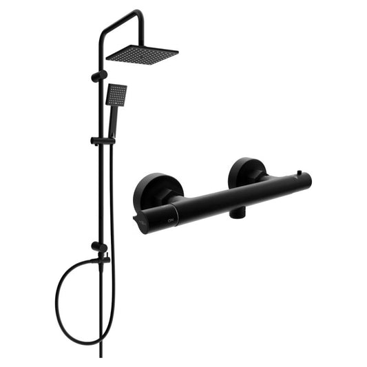 Overflademonteret mexen slim brusesæt 95 cm mat sort 1 stk.