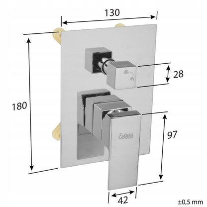 Indbygget Brusesæt Ultra-Slim 20x20 cm Krom | TUZO 20